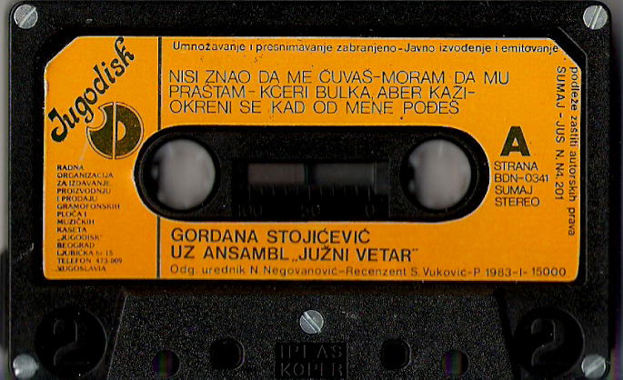 Gordana Stojicevic 1983 Prednja kasetaa