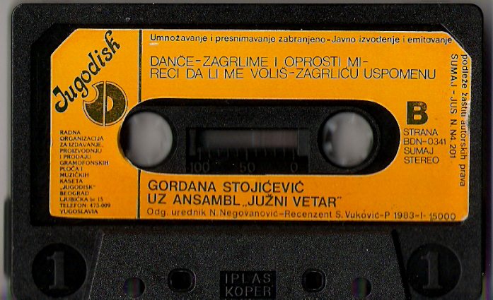 Gordana Stojicevic 1983 Prednja kasetab